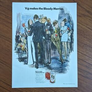 Vintage Print Ad 1969 V-8 Bloody Mary